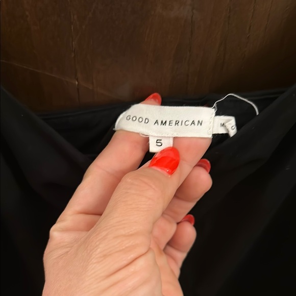 Good American Black Ribbed Strapless Bodycon Dress - Picture 2 of 3